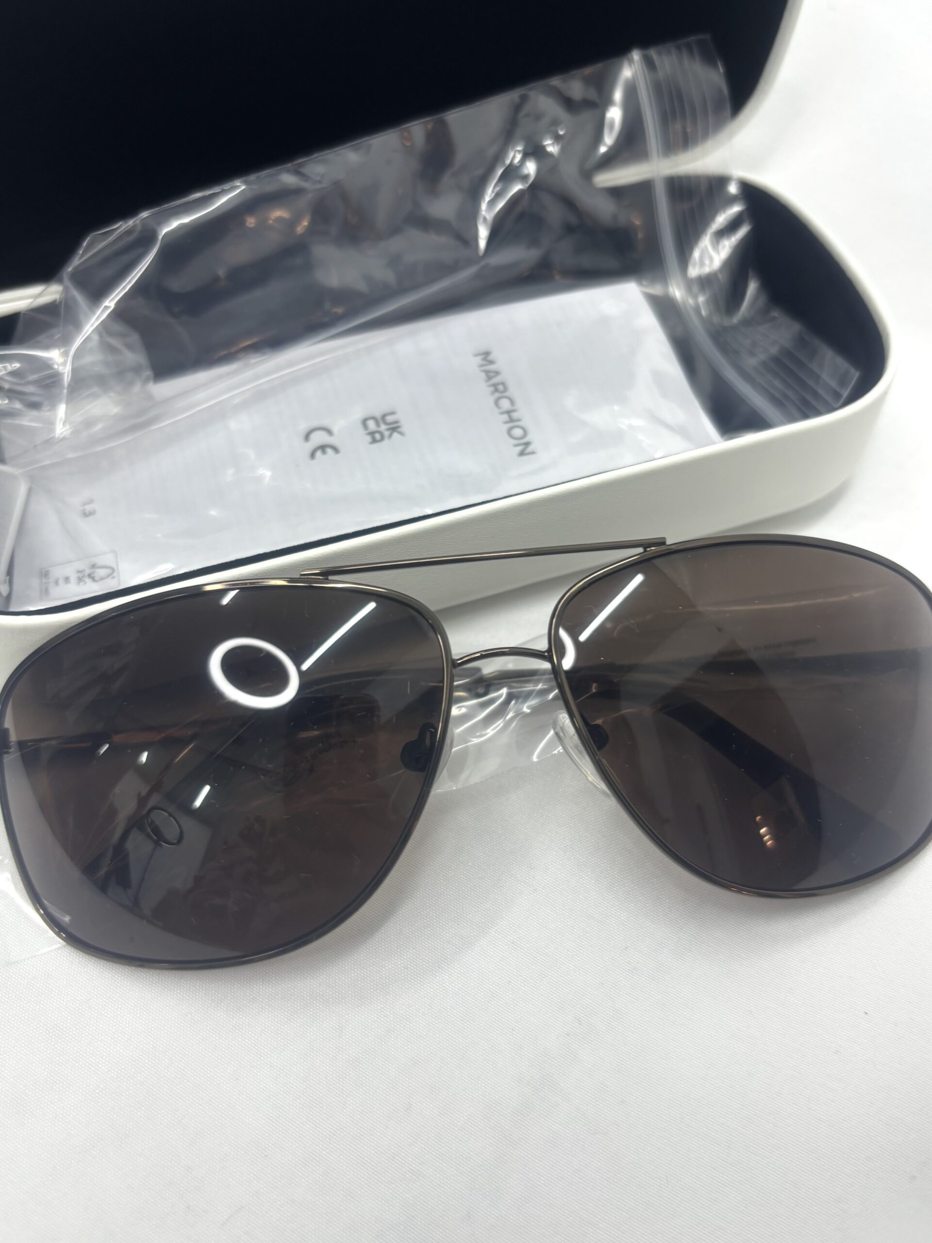 z góry okulary Calvin Klein brązowe męskie.2