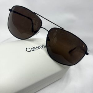 przód okulary Calvin Klein brązowe męskie.1